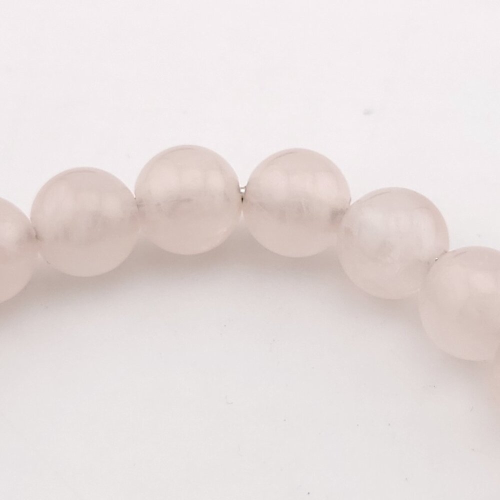 David Yurman Sterling Silver 8mm Rose Quartz Spiritual Bead Beaded Pull Bracelet - Picture 6 of 10